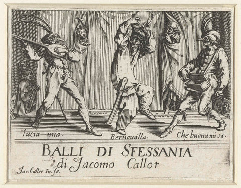 Title print for the print series 'Balli di Sfessania'/'Dansen van Sfessania', Jacques Callot, 1621 - 1622 Canvas Print