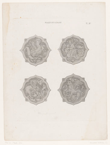 Plates of floor slab Gijsbert Willemsz. Raet, David van der Kellen (1804-1879), in or before 1865 - 1878 Canvas Print