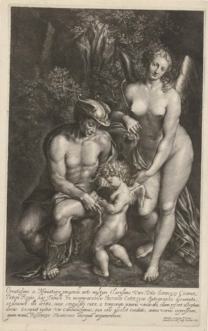 Mercury and Venus teach Amor, Arnold de Jode, 1667 Canvas Print