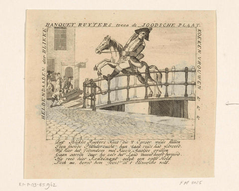 Cartoon on the patriotic rider and the pancake stall, 1787, anonymous, 1787 Canvas Print