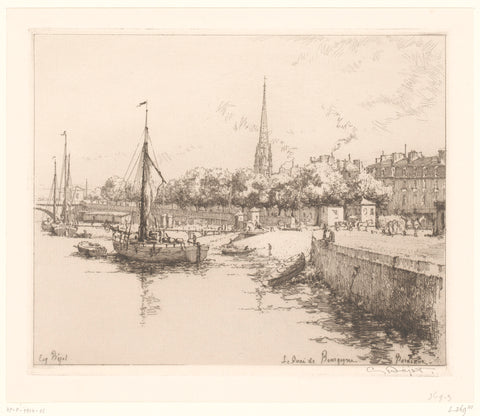 Quay of Burgundy in Bordeaux, Eugène Bejot, 1925 Canvas Print