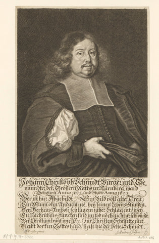 Portret van Johann Christoph Schmidt, Jakob von Sandrart, 1674 Canvas Print