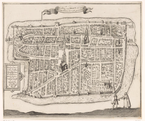 Map of Delft, Monogrammist IB (18th century), 1729 Canvas Print