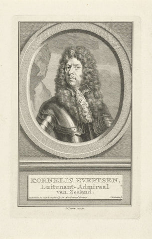 Portrait of Cornelis Evertsen (II), Jacob Houbraken, 1760 Canvas Print