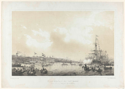 De eerste Wedstrijd van de Kon: Nederl: Yachtclub, held den 10 Junij 1846 op de Maas te Rotterdam, Frans Arnold Breuhaus de Groot, 1846 Canvas Print