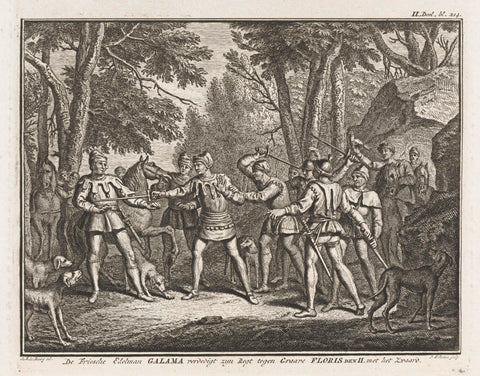 The Fries Galama defends itself against Count Floris II, Jacob Folkema, 1747 - 1759 Canvas Print