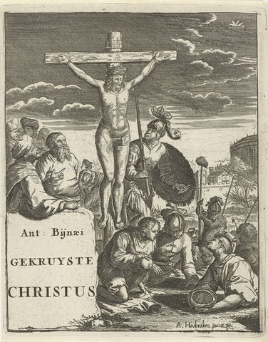 Christ on the cross, Arnold Houbraken, 1711 Canvas Print