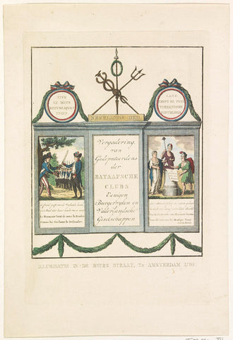 Decoration in the Beurssteeg, 1795, A. Schol (II), 1795 Canvas Print