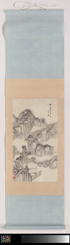 Scroll painting in the style of the four Wangs, Xiang Wenyan, 1897 Canvas Print