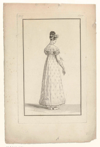 Journal des Dames et des Modes, Costume Parisien, 31 December 1817 (1700), anonymous, 1817 Canvas Print