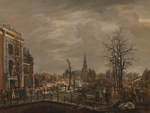 The Rapenburg in Leiden, Carel Lodewijk Hansen, 1807 Canvas Print