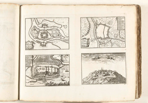 Maps of Fort Louis, Trier, Biche and Homburg, ca. 1702, anonymous, 1702 - 1703 Canvas Print