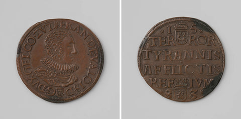 Francois-Hercule, Duke of Anjou, arithmetic medal of the States of Gelderland, anonymous, 1583 Canvas Print