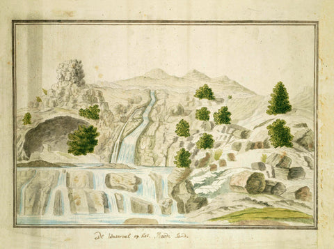 The waterfall at the Roodezand valley, near Tulbagh, Robert Jacob Gordon (attributed to), 1778 - 1779 Canvas Print