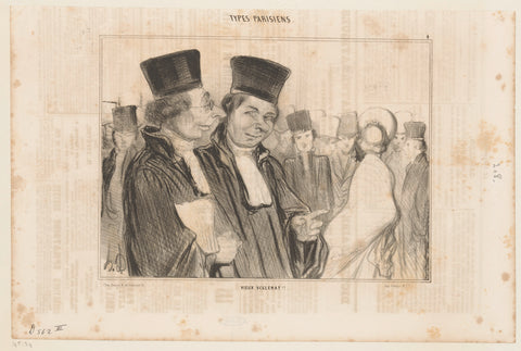 Lawyer points out colleague a woman in the crowd, Honoré Daumier, 1841 Canvas Print