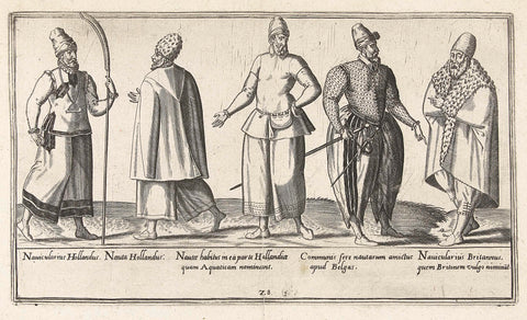 Clothing of regional sailors around 1580, Abraham de Bruyn, 1581 Canvas Print