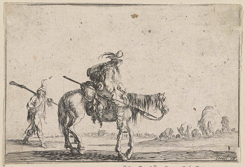 Soldier on horseback and on foot, Stefano della Bella, 1620 - 1664 Canvas Print