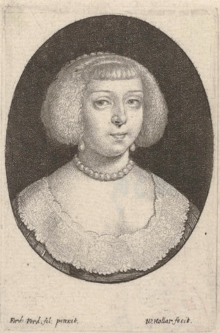 Portrait of a Woman, Wenceslaus Hollar, 1617 - 1677 Canvas Print