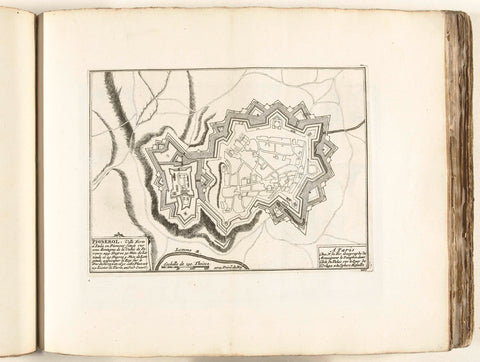 Map of Pinerolo, c. 1702, anonymous, 1702 - 1703 Canvas Print