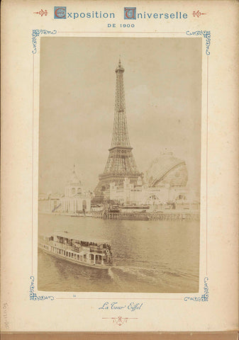 View of the Eiffel Tower, over the Seine, Neurdein Frères, 1900 Canvas Print