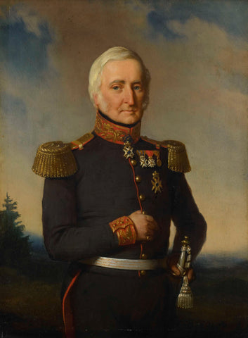 Huibert Gerard Baron Nahuys van Burgst (1782-1858). Member of the Council of the Dutch East Indies, in the uniform of major general titular, Bastiaan de Poorter, 1852 Canvas Print