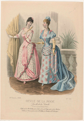 Revue de la Mode, Gazette de la Famille, Dimanche 28 février 1886, 15e Année, No. 739 : Etoffes de la M.on Le Houssel (...), A. Chaillot, 1886 Canvas Print