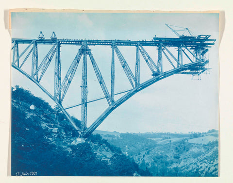 Construction of viaur viaduct in France by Societé de Construction des Battignolles, 17 June 1901, anonymous, 1901 Canvas Print