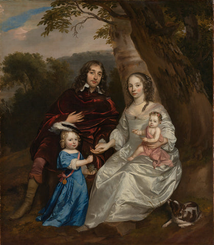 Govert van Slingelandt (1623-90), lord of Dubbeldam. With his first wife Christina van Beveren and their two sons, Jan Mijtens, 1657 Canvas Print