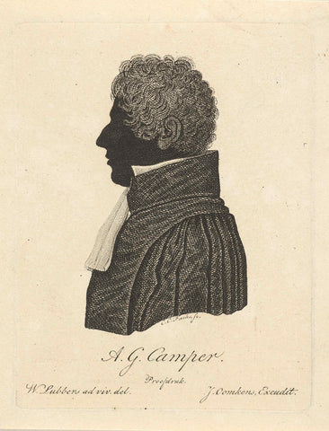 Silhouette portrait of Adriaan Gilles Camper, Carl Cristiaan Fuchs, 1814 Canvas Print