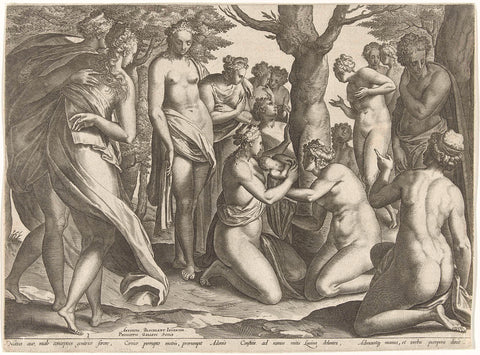 Birth of Adonis, Philips Galle, c. 1577 - c. 1581 Canvas Print