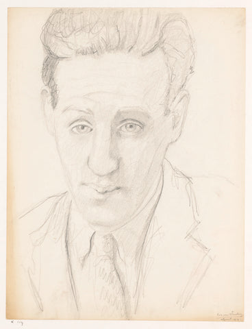 Self-portrait and face, April 1942, Cor van Teeseling, 1942 Canvas Print