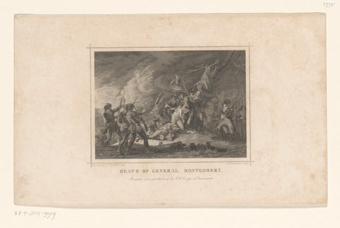 Death of General Montgomery, 1775, Johann Wilhelm Baumann, 1832- 1843 Canvas Print