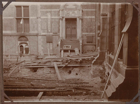 Broken open floor in Western courtyard in 1928, 1928 Canvas Print