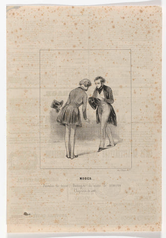 Le Charivari, Sept. 1841: Modes. Tricot trousers (...), anonymous, 1841 Canvas Print