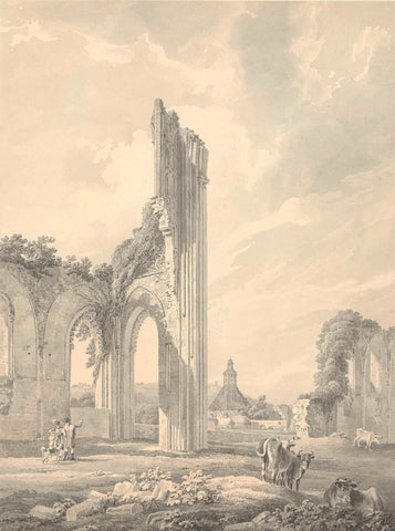 Ruins of Glastonbury Abbey, Michael Angelo Rooker, 1794 Canvas Print