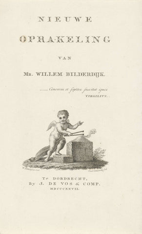 Title page of Willem Bilderdijks Nieuwe Oprakeling, 1827, Elisabeth Barbara Schmetterling, 1827 Canvas Print