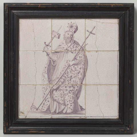 Tile panel of nine tiles, anonymous, 1770 - 1820 Canvas Print