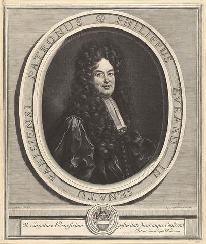 Portrait of Philippe Evrard, Gerard Edelinck, 1652 - 1707 Canvas Print