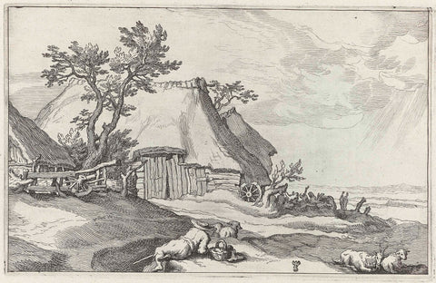 Landscape with farm, Boëtius Adamsz. Bolswert, 1614 Canvas Print