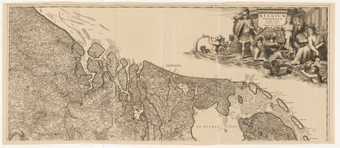 Map of the Republic of the Seven United Netherlands and surrounding areas (upper part), anonymous, 1689 - 1693 Canvas Print