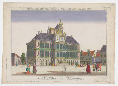 View of the Town Hall in Vlissingen, Georg Balthasar Probst, 1742 - 1801 Canvas Print