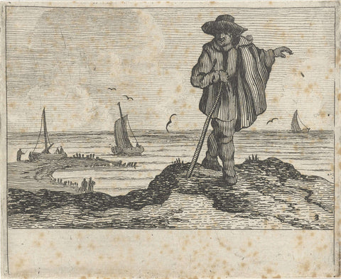 Dune landscape with a hiker, Gillis van Scheyndel (I), 1618 - 1645 Canvas Print