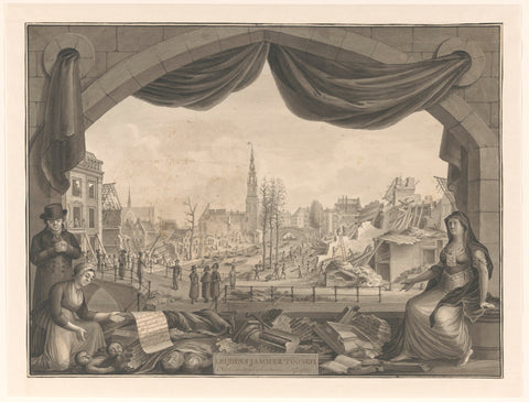 Leidens Jammer Toneel, C. van Waard, 1807 Canvas Print