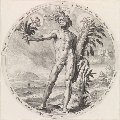 Zomer (Aestas), Jacob Matham, 1589 Canvas Print