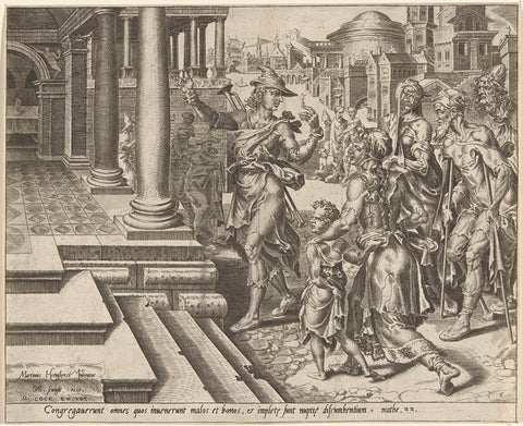 Invitation for the sick and poor, Dirck Volckertsz. Coornhert, 1559 Canvas Print