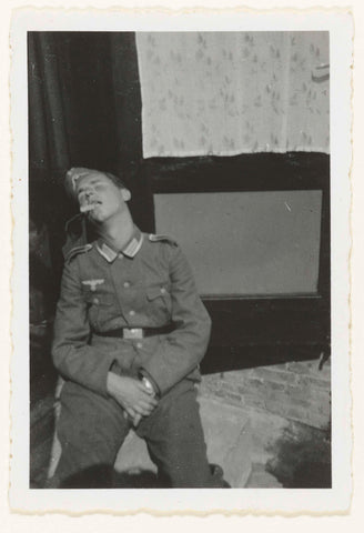 Sleeping soldier, anonymous, 1940 Canvas Print