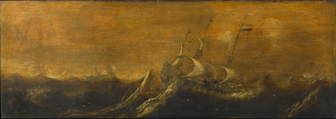 Ships in a Storm, Andries van Eertvelt (attributed to), 1600 - 1652 Canvas Print