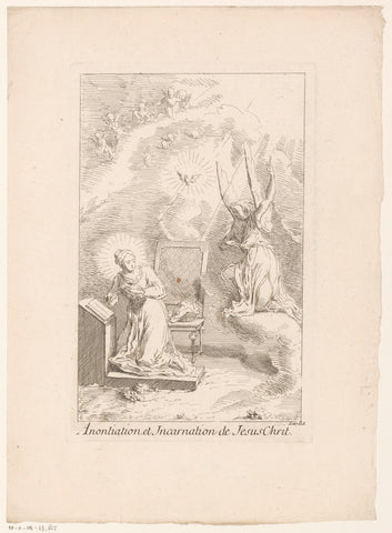 Annunciatie, Gabriel Huquier, 1705 - in or before 1732 Canvas Print