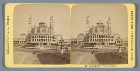 View of the Palais du Trocadéro at the World's Fair of 1878, anonymous, J. Lévy &Cie, 1878 Canvas Print