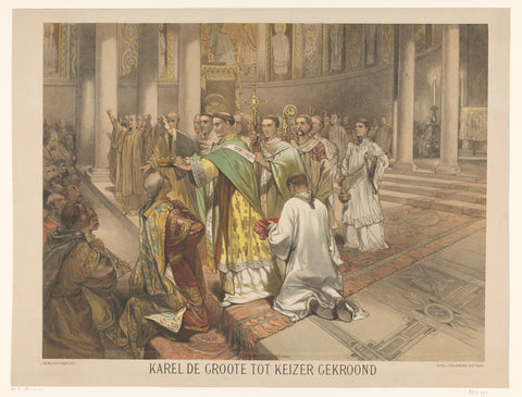 Charlemagne crowned emperor, Charles Rochussen, 1878 - 1881 Canvas Print